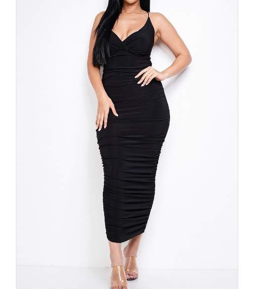 Ruched Bodycon Dress - Black - Ladies | H&M US